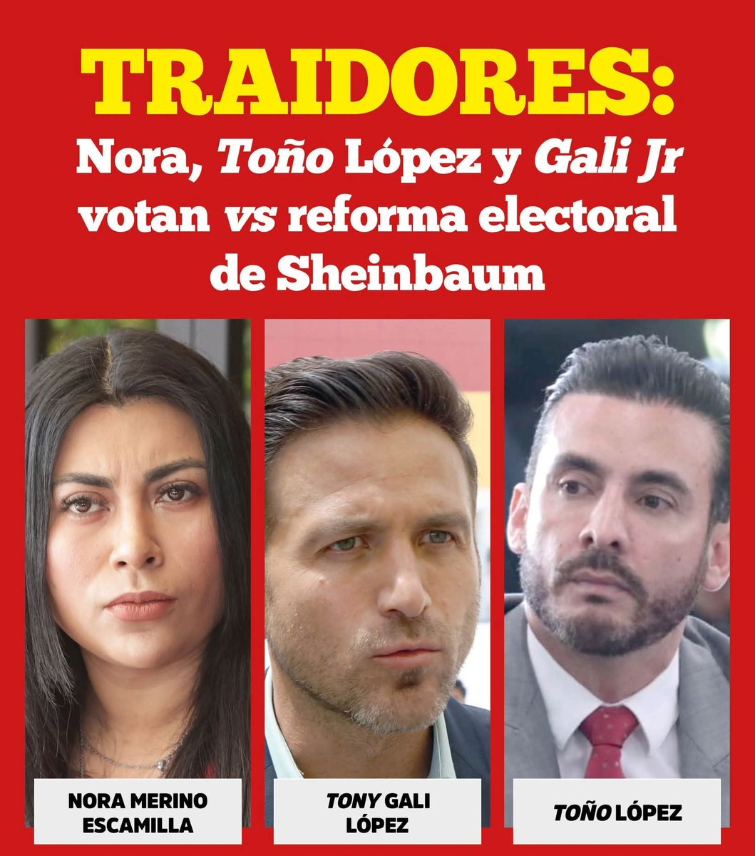 ❌Los diputados federales poblanos Nora Merino, Gali Jr. y Toño López, del PT y PVEM, votaron en contra de la reforma electoral propuesta por la presidenta Claudia Sheinbaum
#NosVemosEnLasUrnas
#Puebla