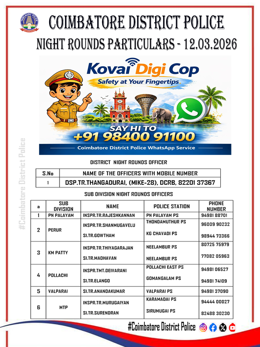 Coimbatore District Police tweet media