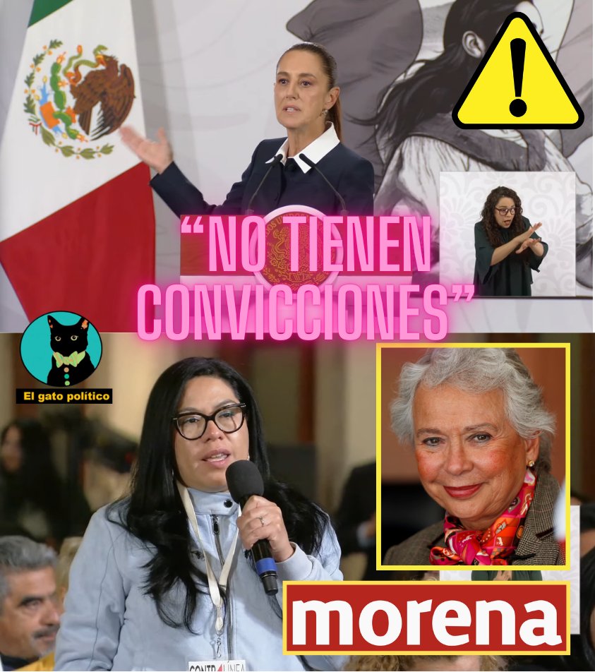 🔴​🔴Bofetada con guante blanco.
Ante pregunta, la presidenta acaba a Olga Sánchez Cordero (que se escondió para no votar por la Reforma Electoral) y a las diputadas morenistas: Giselle Arellano Ávila, Alejandra Chedraui Peralta y Santy Montemayor Castillo, que votaron en contra.