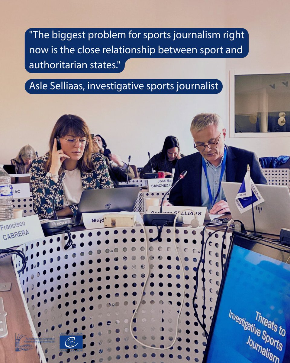 PACE_News's tweet image. PACE's Culture Committee held a hearing on media freedom in #sport, bringing together journalists and experts from across Europe.   

A report prepared by rapporteur Tone Troen is due to be debated by the Assembly in June 2026.