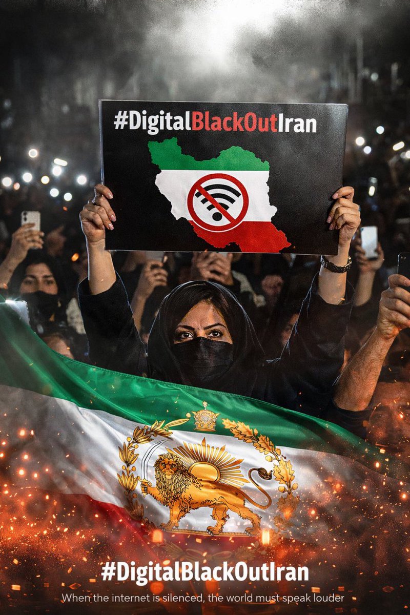 SkyCastle26's tweet photo. @WilliJEY Iran’s internet blackout has now lasted 288 hours, yet regime officials remain connected.
Information saves lives.
The regime cuts the internet during crises, places military in civilian areas, and then blames others.

#DigitalBlackoutIran https://t.co/54W7ESeSKJ