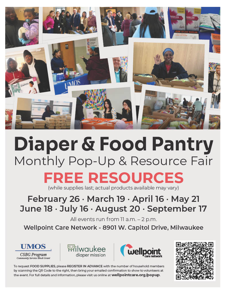 WellpointCare's tweet photo. Our next monthly Diaper &amp; Food Pantry pop-up is just one week away.

Families can stop by our campus on Thursday, March 19 from 11am to 2pm for essential supplies and to connect with helpful resources.

Learn more or register today: https://t.co/P2fsI3Ko1Q https://t.co/Wi7iRvHVA6