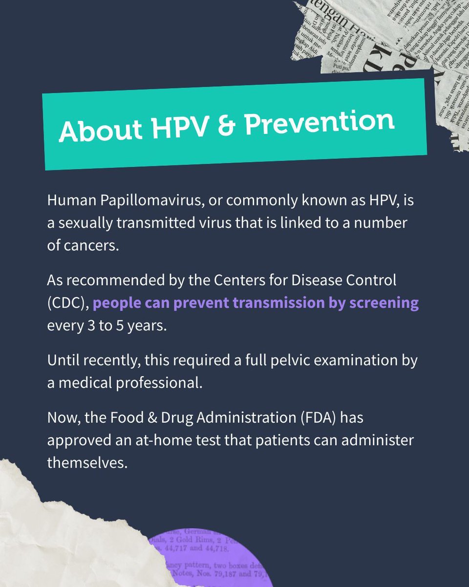 SVPAOfficial's tweet photo. Earlier this year, the FDA approved at-home HPV Screenings. This is a big step for survivors, as screenings can lead to retraumatization. Keep an eye out for this service from your insurance provider!
#SVPA #SexualViolencePrevention #Survivors #HPV #PapSmearTest #CervicalCancer https://t.co/q4A0bupux3