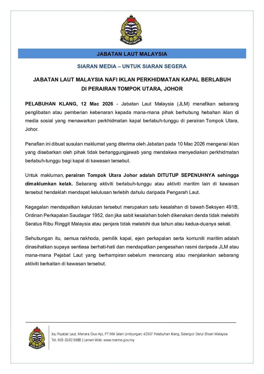 Jabatan Laut Malaysia tweet media