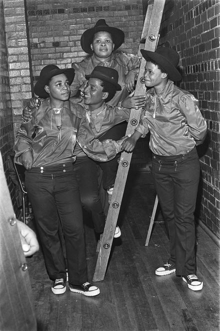 c 1971: South African mbaqanga girl group - Izintombi Zesi Manje Manje. Photo Credit: Len Kumalo/Drum Archive