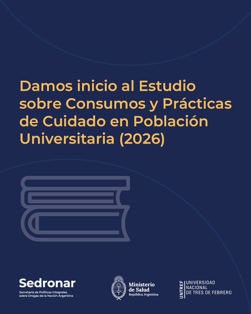 UNTREF's tweet photo. 📊 Se puso en marcha el Estudio sobre Consumos y Prácticas de Cuidado 2026 en Universidades de todo el país.
Si sos estudiante de la #UNTREF, vas a recibir un link en tu mail para completar la encuesta. ¡Tu voz es fundamental para fortalecer las políticas de prevención! 🧵👇 https://t.co/0bx1tgV2Ba