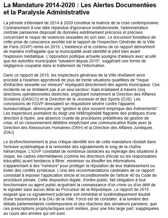 Scandale du périscolaire. La Mairie de Paris de Anne Hidalgo savait depuis juin 2015. Un rapport de l'Inspection générale de la Ville recensait déjà une trentaine de cas et exigeait des mesures immédiates et fermes qui n'ont pas été appliquées 
Le rapport: cdn.paris.fr/paris/2022/06/…