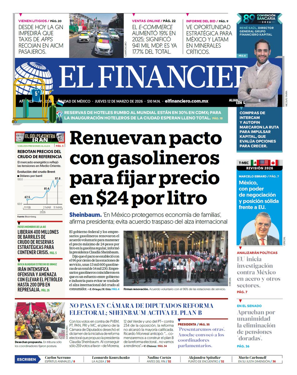 12 marzo   #PrimeraPlana
<a href="/ElFinanciero_Mx/">El Financiero</a>