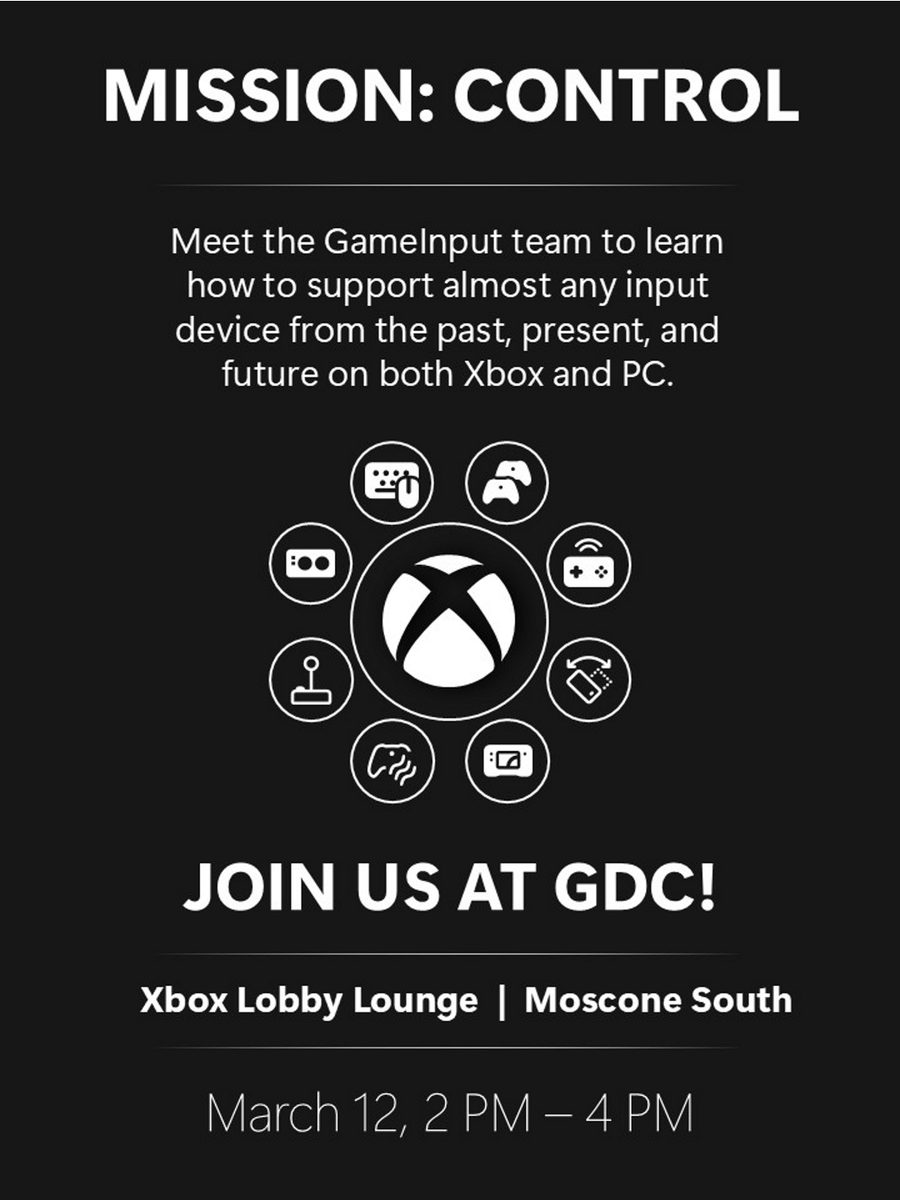 XBOXGameDev's tweet photo. Join us for Q&amp;A with the GameInput team building the next‑gen GameInput API.

After great conversations at last year’s GDC, we took your feedback and turned it into three major releases.🌟 https://t.co/BYzeIQY43P