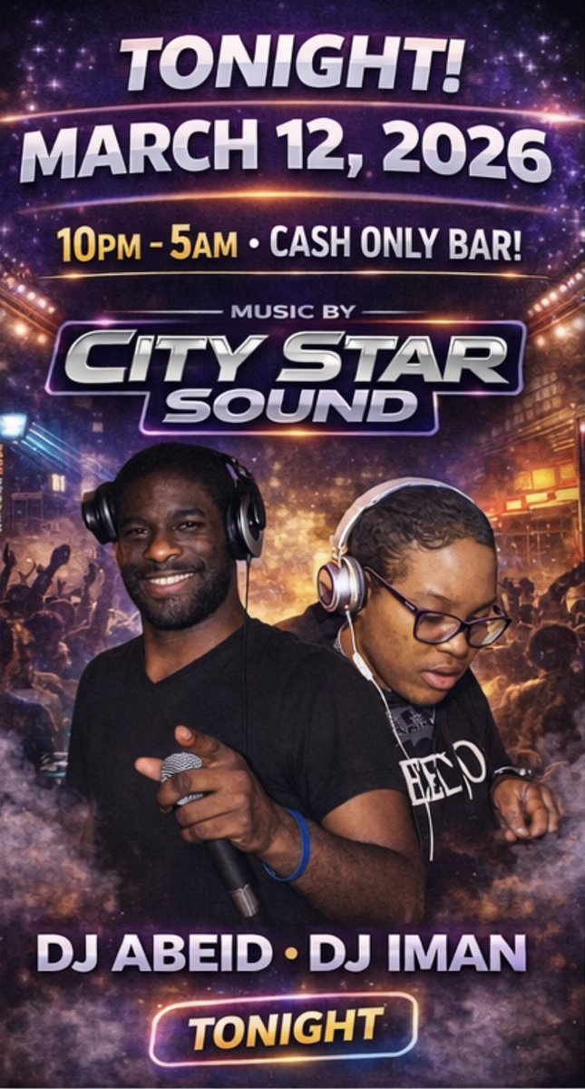 DJAbeid's tweet photo. BRONX — WE’RE BACK OUTSIDE 🔥

Tonight 💿
10PM–5AM | CASH ONLY BAR
Dm for location details 🔥

Music by City Star Sound
DJ Abeid &amp; DJ Iman setting it OFF

If you know the vibes…you already know
Soca • Afrobeats • Dancehall • Hip-Hop
#SocaNYC #CityStarSound #AfrobeatsNYC https://t.co/63x35iECtb