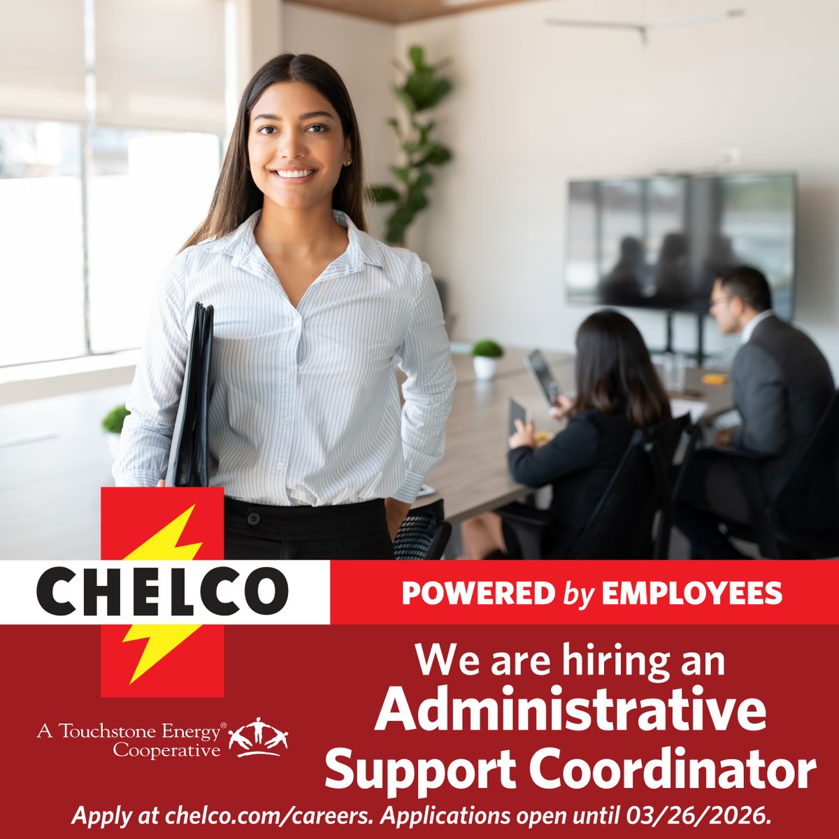 ⚡ CHELCO is hiring an Administrative Support Coordinator to support executive staff, assist departments, and coordinate cooperative events. Join the team powering our communities! 🔎 Learn more and apply: chelco.com/careers