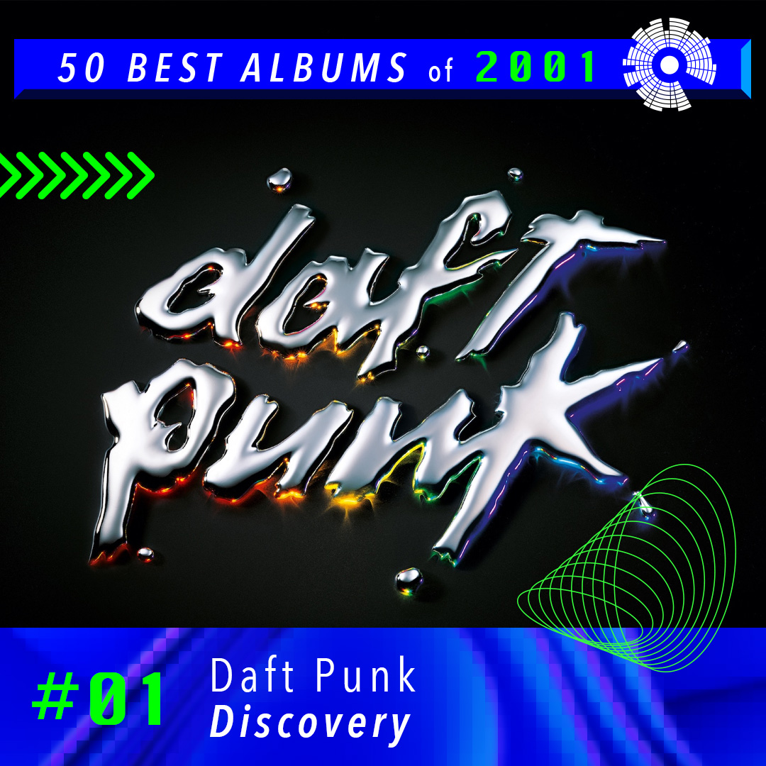 consequence's tweet photo. Daft Punk released Discovery on this day 25 years ago.

It stands as the best album of 2001. https://t.co/yoyjDVaUhM