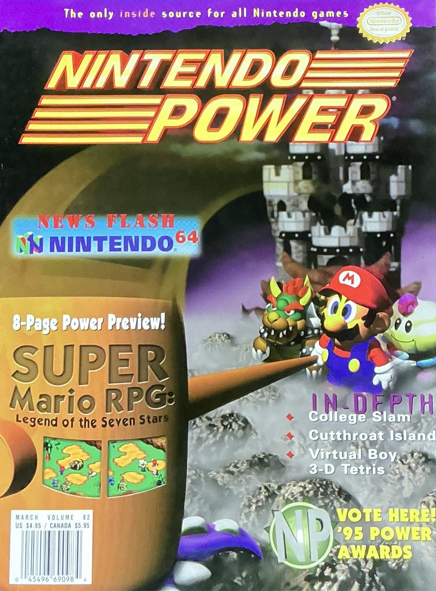 To celebrate the 30th anniversary of Super Mario RPG, Nintendo Today posted the cover of Nintendo Power Issue #82.