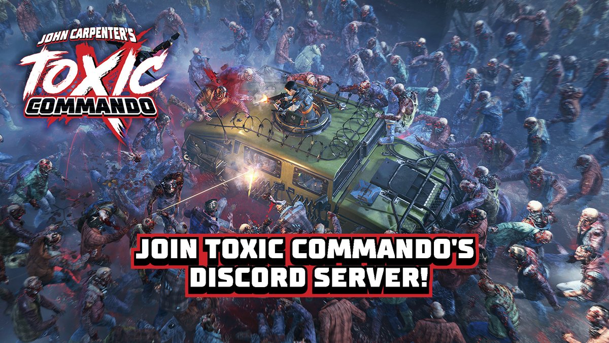 Commandos, LET'S GO! 💥

Want to team up with other players, or just hang out with the John Carpenter’s #ToxicCommando community? 🧟

See you on the game's Discord server then! 🫡👉 discord.com/invite/HkYc3UM…