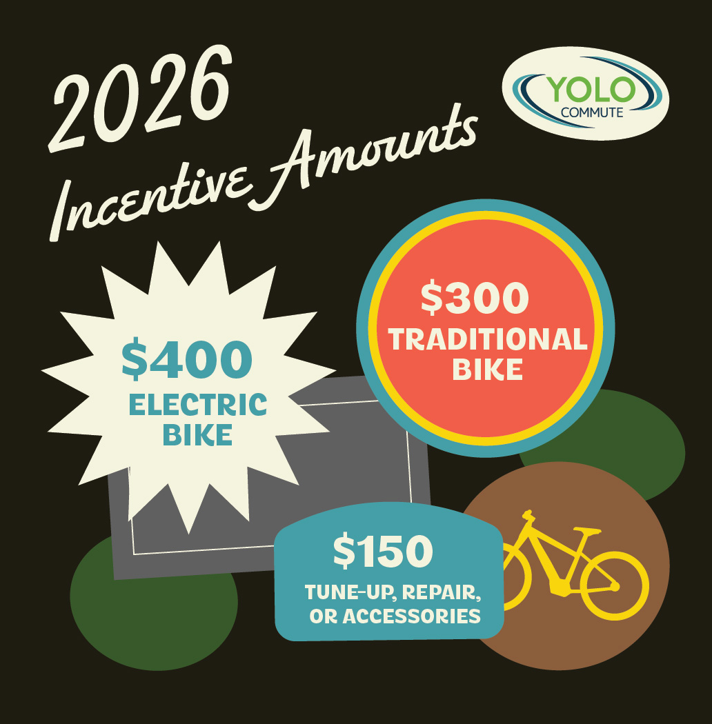 YoloCommute's tweet photo. Get ready-May is Bike Month registration opens April 1!
Yolo Commute members can receive:
• $400 for an electric bike
• $300 for a traditional bike
• $150 for bike maintenance, repairs, or accessories
Register with NorCal GO:  https://t.co/EQx92MkhtJ https://t.co/Ht4BJw8yWe