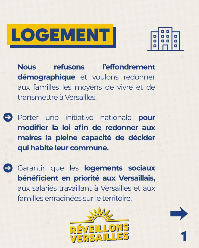 ud_versailles's tweet photo. Nous refusons l’effondrement démographique.

À Versailles, nous voulons redonner aux familles les moyens de vivre et de transmettre, et permettre à ceux qui travaillent et font vivre notre ville de s’y loger dignement.

Ensemble, réveillons Versailles 💙💛

#municipales2026 https://t.co/rKccJrUjR4
