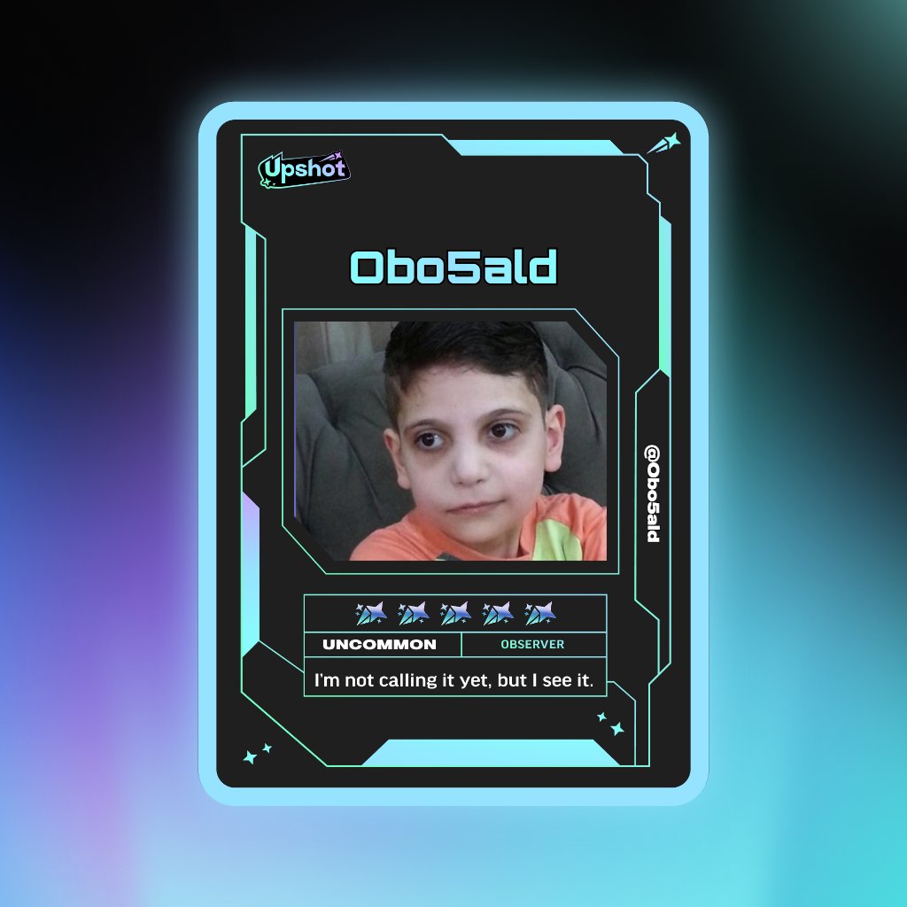 Obo5ald's tweet photo. Just ripped my Predictor Card!

Ready to claim instant cash prizes, free packs and more.

Welcome to Prediction Play on @upshot_cards

Your turn
https://t.co/rSJYXBDVTt https://t.co/XyLIY7Efxn