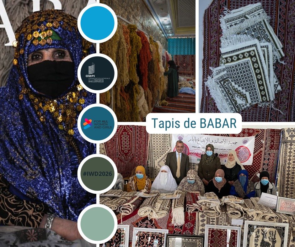 UNALGERIA's tweet photo. À Khenchela, le tapis traditionnel Zerbiyet Babar transforme le patrimoine culturel en véritable levier économique, renforçant l’autonomie de 100 artisanes, avec l’appui de @WIPO 🇩🇿
Lire https://t.co/PZjP5pZQnW 
#Patrimoine #FemmesLeaders #Innovation #PropriétéIntellectuelle #IWD https://t.co/WxZ0Bu4JUR
