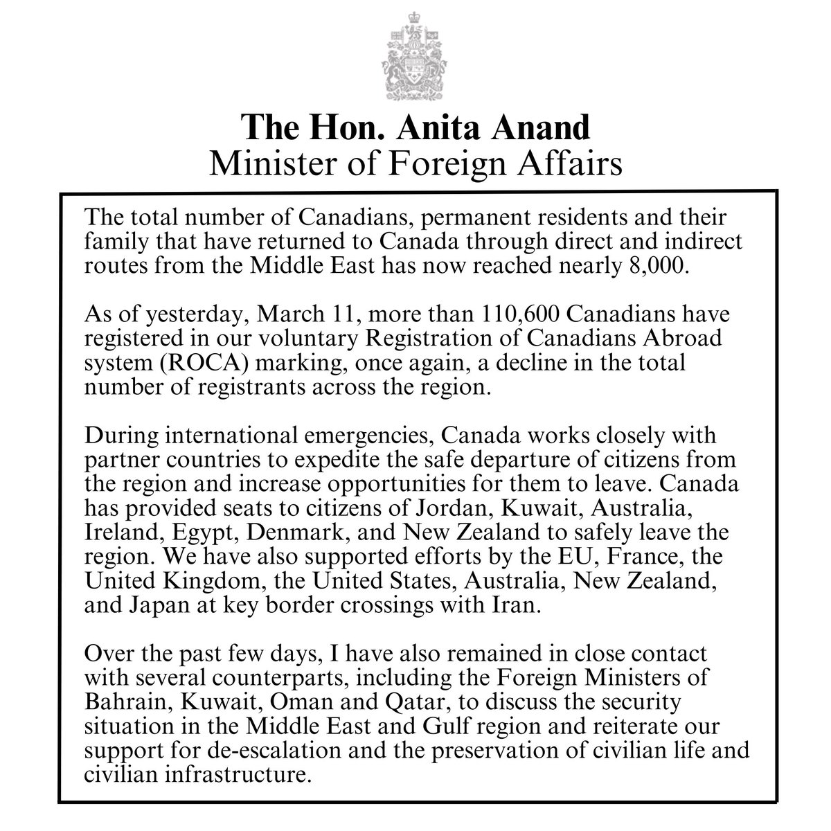 Anita Anand tweet media