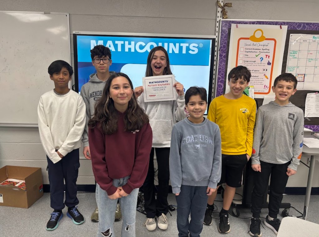 mendhamborosd's tweet photo. The MVMS Math League completed the MathCounts Eweek contest for the month of February.  Each week, the team worked to complete a different Engineer/STEAM-related problem. The League earned a certificate and the title of "Future Engineers with Honors" for their work. https://t.co/7Jo8nR9Nxs