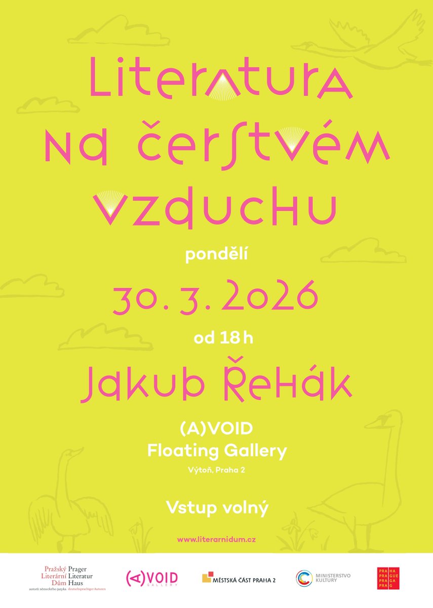 literarnidum's tweet photo. Básník Jakub Řehák bude číst v pondělí 30. března 2026 v 18 hodin na (A)VOID Floating Gallery. Více na https://t.co/oolY6FjFth https://t.co/xrpBQVtOyd