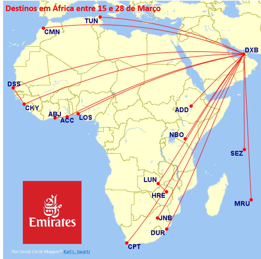 pedrocastrofly's tweet image. Luanda de fora!

Mais de 100 aeroportos na programação provisória da @emirates, vários deles em #Africa
Mas o novo “#hub” de #Luanda consegue um feito raro: não aparece na lista.

Há hubs operacionais...e há hubs que vivem nos discursos políticos.

#angola #emirates #nbj #taag