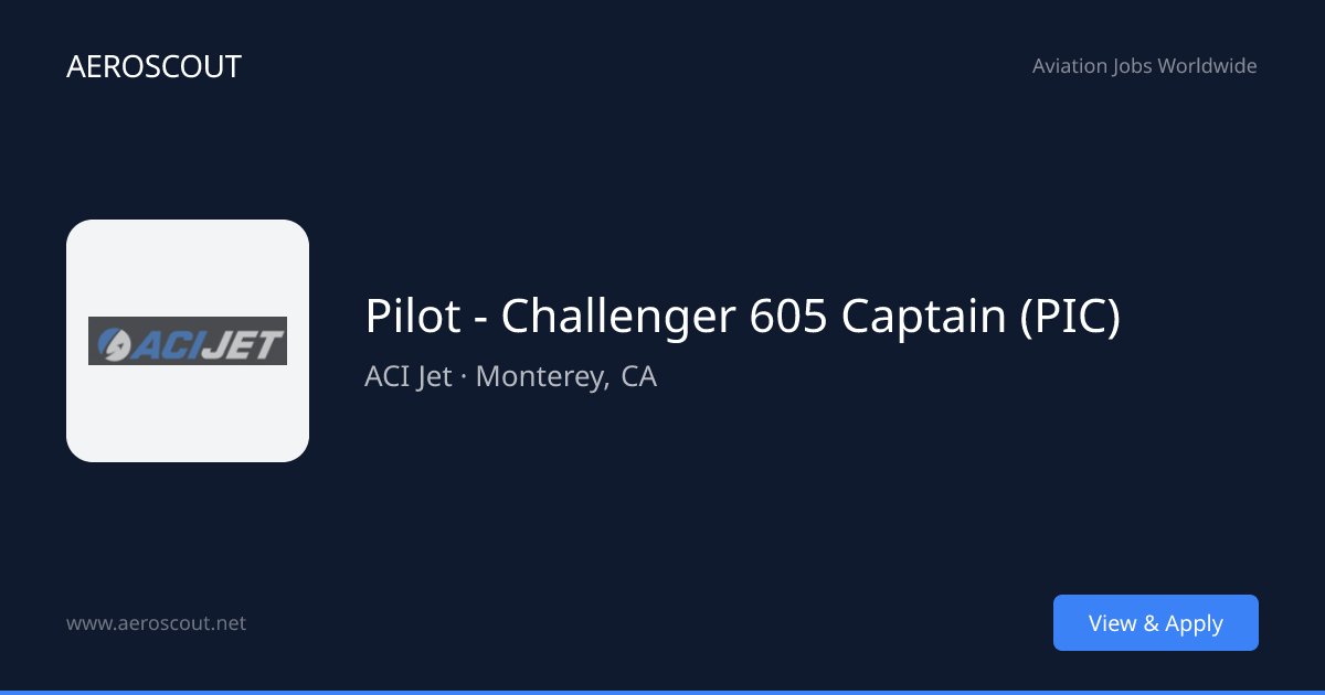 AeroscoutJobs's tweet image. ✈️ ACI Jet is hiring!

1 new pilot position just posted on AeroScout.

#PilotJobs #ACIJet #Aviation #AviationJobs #Hiring #PilotLife #CL605 #Captain #AeroScout #FlyForALiving #AviationCareers #NowHiring