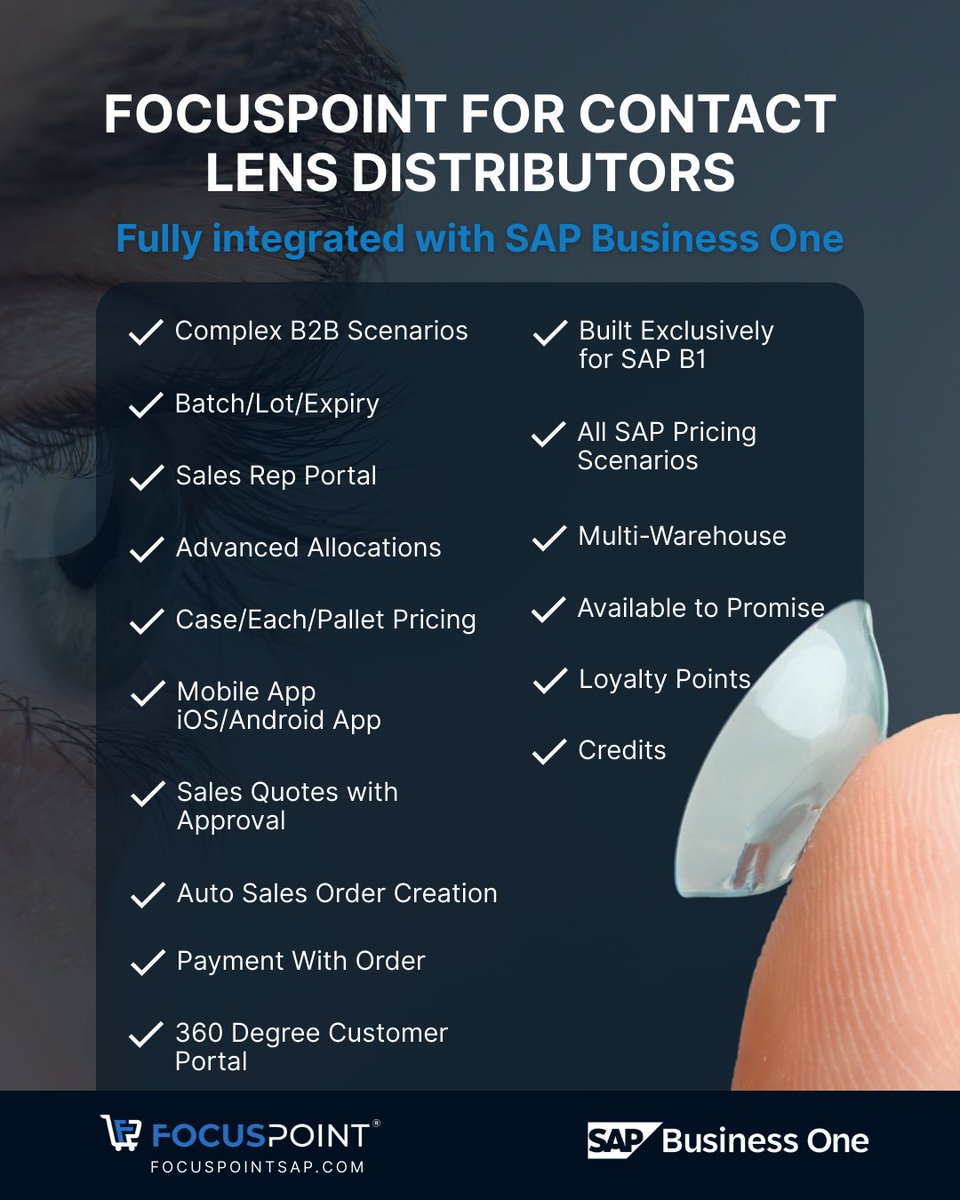 See what is possible with ecommerce built exclusively for SAP Business One.

Tap the link in bio to learn more or connect for a consultation.

#SAPBusinessOne #HealthcareDistribution 

FocusPoint ecommerce is implemented and supported by a team of SAP Business One Professional