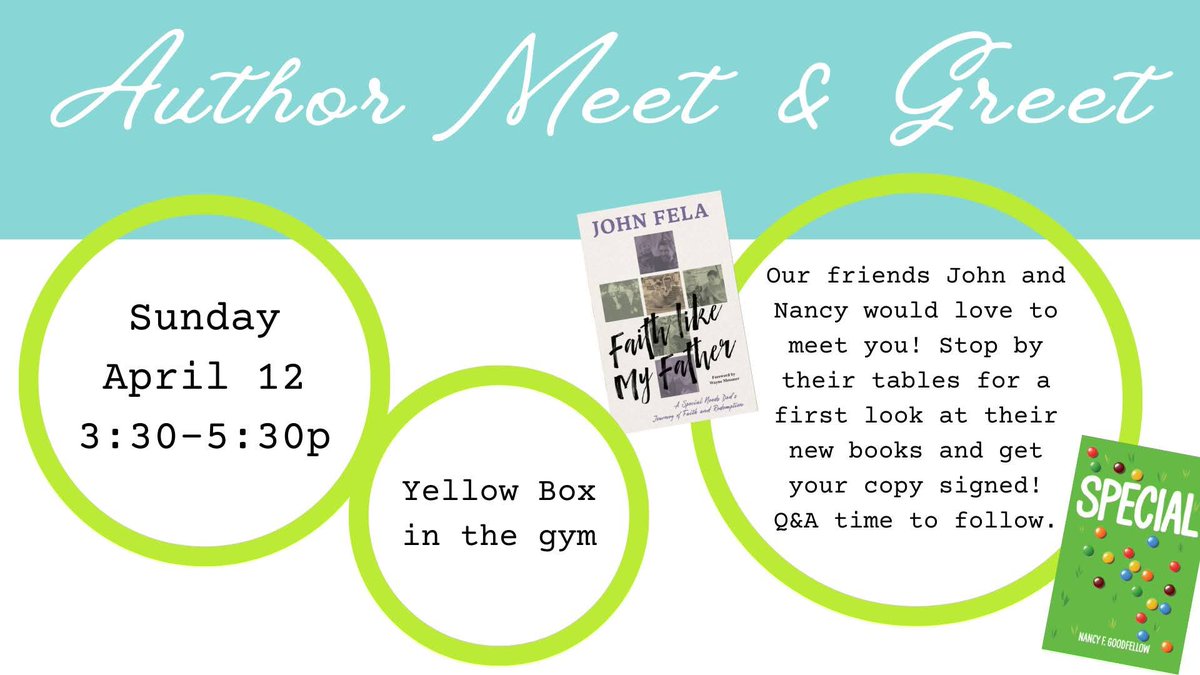 jfelageller74's tweet photo. Hey Fam!!!

Just wanted to share some exciting news! I'll be doing an author event at Yellow Box church in Naperville on Sunday April 12th!!!

I'd love for you to join me and my friend Nancy Goodfellow as we share our stories and have plenty of copies of our books available! https://t.co/TAZBoAdAJk
