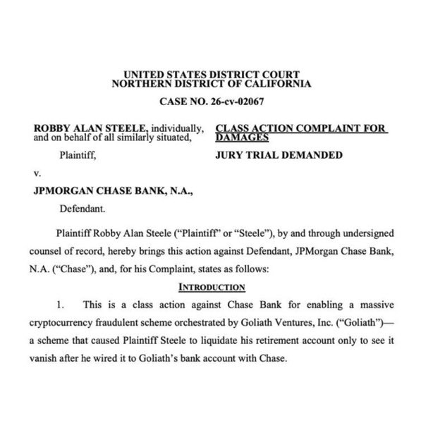 🚨BREAKING: JP Morgan, the largest bank in the United States, is facing a lawsuit for a $328 million crypto Ponzi scheme! 

“JP Morgan Chase helped enable a massive crypto Ponzi scheme run by Goliath Ventures.” 👀