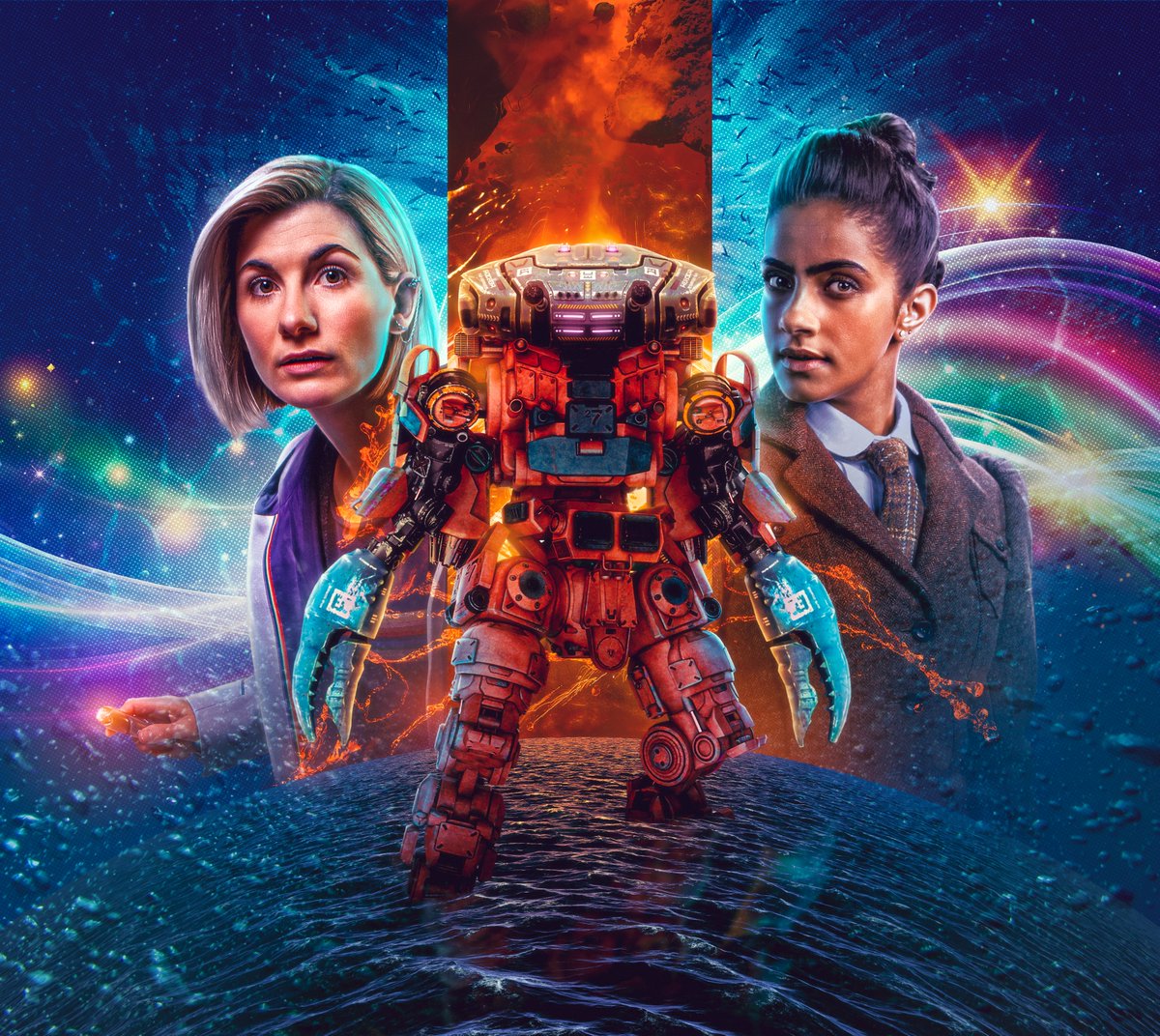 Massive robot crab, what more could you ever want? 

(Shoutout to the person who said it looked like Candy Cadet, wasn't my intention but it made me chuckle!)

Might be seeing some words about this cover soon, keep your eyes peeled! 👀🦀

#DoctorWho #JodieWhittaker #MandipGill