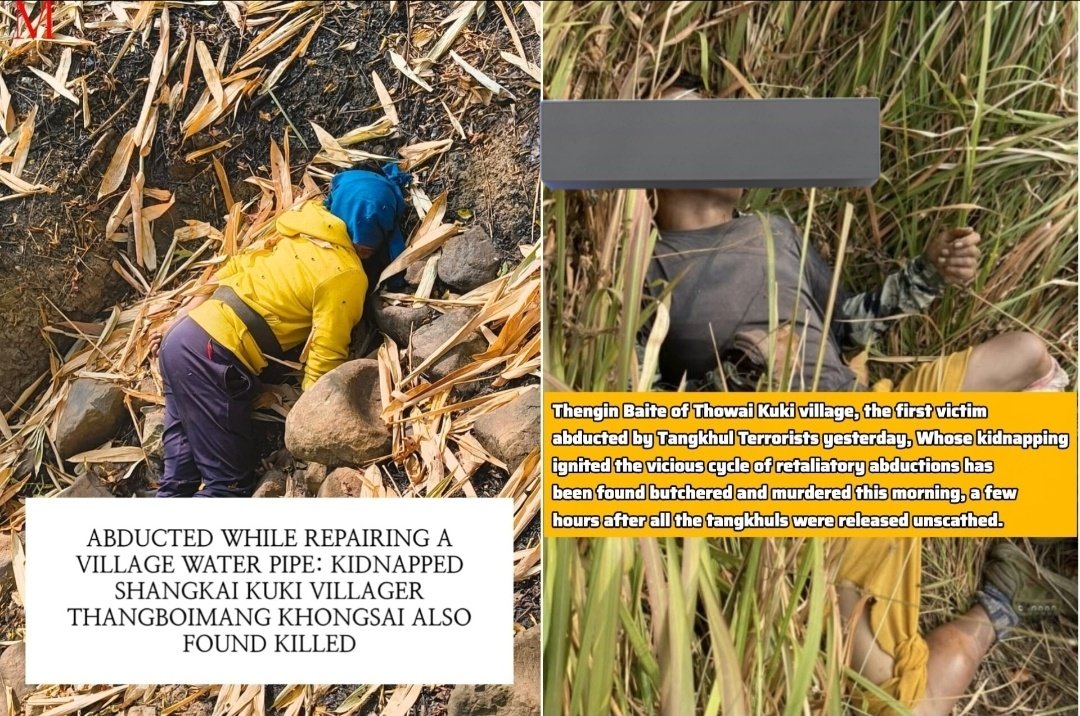 📢 Even as efforts are underway to recover the corpses of the two Kuki civilians kidnapped &amp; brutally killed by Tangkhul Terrorists, the same Murderers have issued a brazen "Quit Notice" to their grieving families &amp; Shangkai village, warning them of similar fate, if they do not