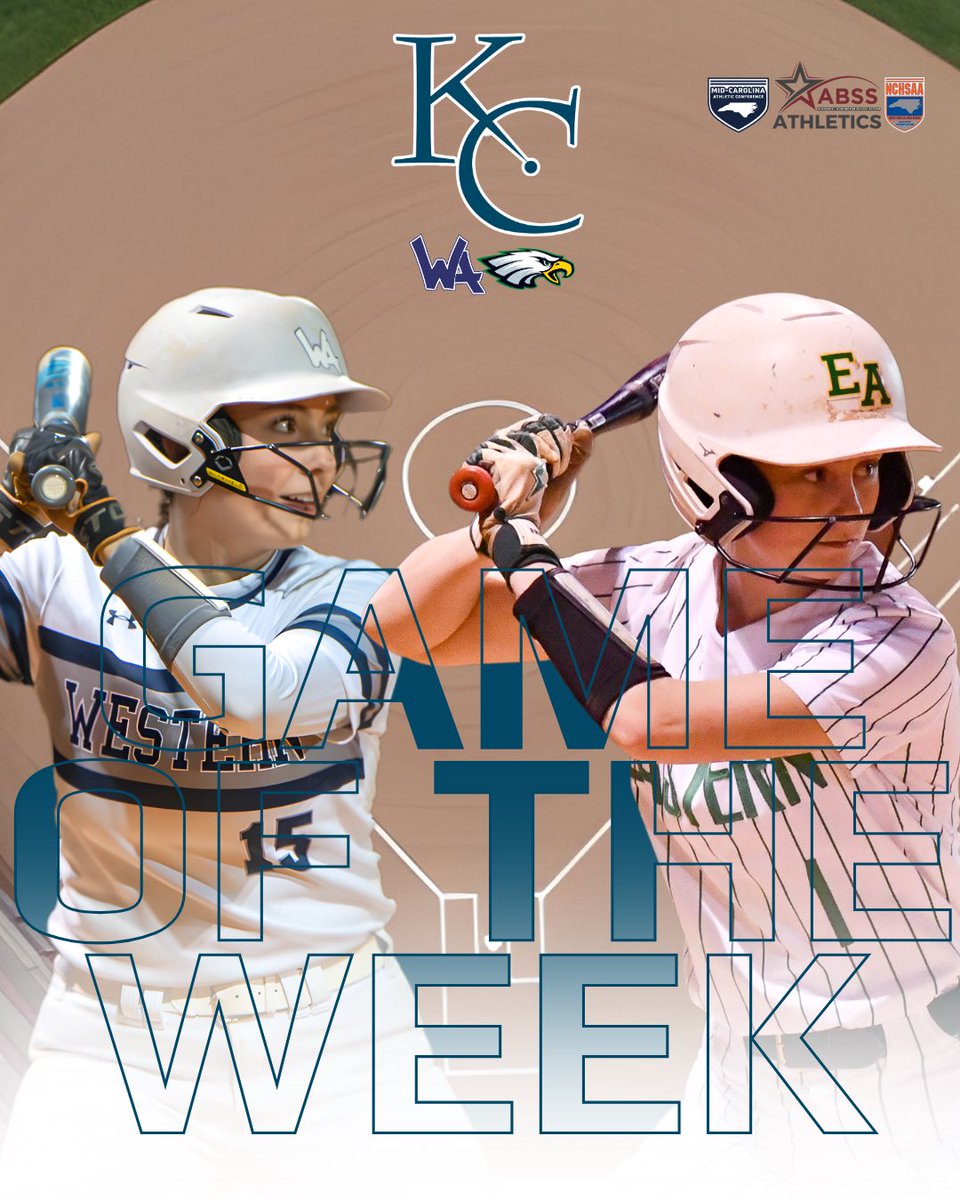 DubASoftball's tweet photo. 🥎 Kernodle Clinic SOFTBALL Game of the Week 
🥎 Western Alamance v Eastern Alamance 
🥎 Friday 3/13/26, 7:00pm @ Western Alamance https://t.co/gQ1lv3Pqqg