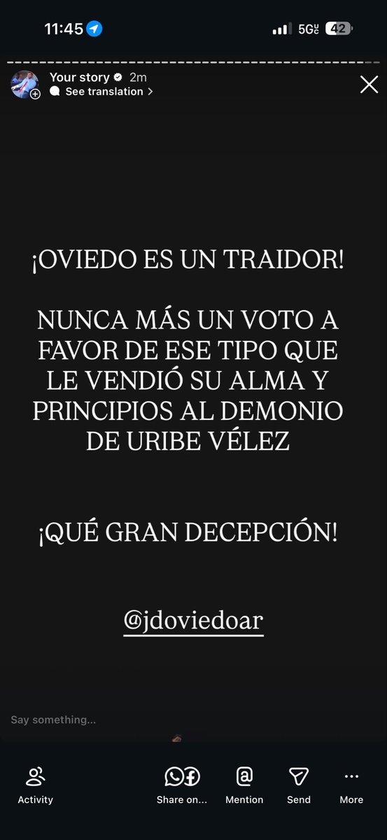 Circula esto, con toda razón. <a href="/JDOviedoAr/">Juan Daniel Oviedo</a> no entendió de dónde y porqué venían los  votos que obtuvo. 

Votos que no son de él y no podrá endosar.
Pasó de ganador a traidor.