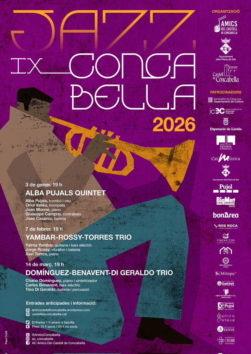 AmicsConcabella's tweet photo. Gran concert de flamenc-jazz a la vista! Ds 14 març 19 h @ChanoDominguezL Benavent @TinodiGeraldo Trio al Castell de Concabella. Entrades: https://t.co/WozSbJQ9rk i 1 h abans. No us el perdeu! https://t.co/bht0moxYn0