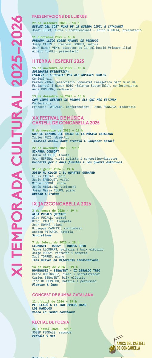 AmicsConcabella's tweet photo. Gran concert de flamenc-jazz a la vista! Ds 14 març 19 h @ChanoDominguezL Benavent @TinodiGeraldo Trio al Castell de Concabella. Entrades: https://t.co/WozSbJQ9rk i 1 h abans. No us el perdeu! https://t.co/bht0moxYn0