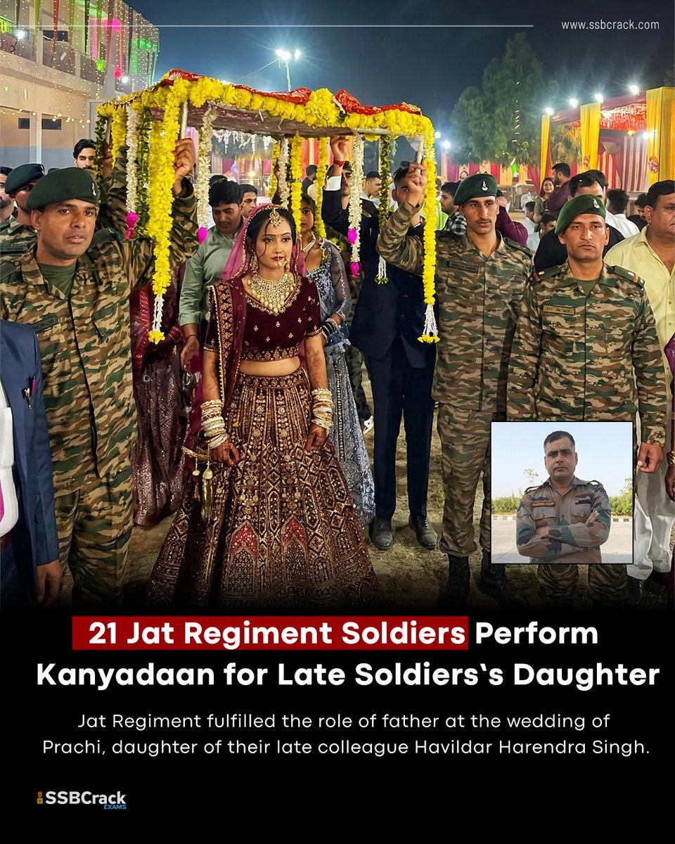 SSBCrack's tweet photo. 21 Jat Regiment Soldiers Perform Kanyadaan for Late Soldier’s Daughter in Profound Display of Regimental Brotherhood.. https://t.co/C50KUrnoUW