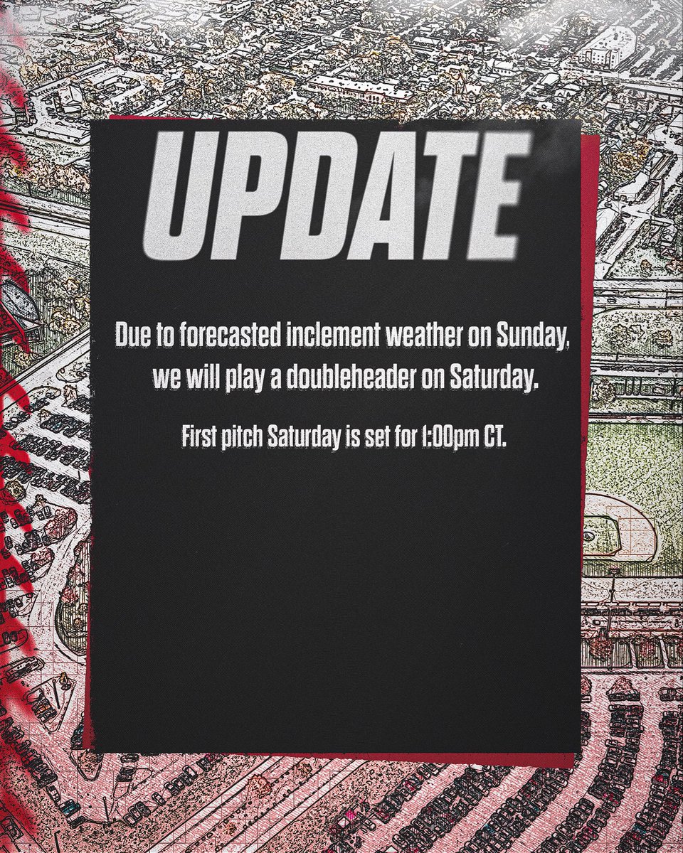 HuskerBaseball's tweet photo. Update for our series VS Maine. 🔔

A ticket to Saturday's game is good for both games of the doubleheader, ticket holders for Sunday's game can exchange their tickets for GA seating to one of the remaining regular-season home games while supplies last.

Tickets🎟️: https://t.co/vXgoL6BTlr
