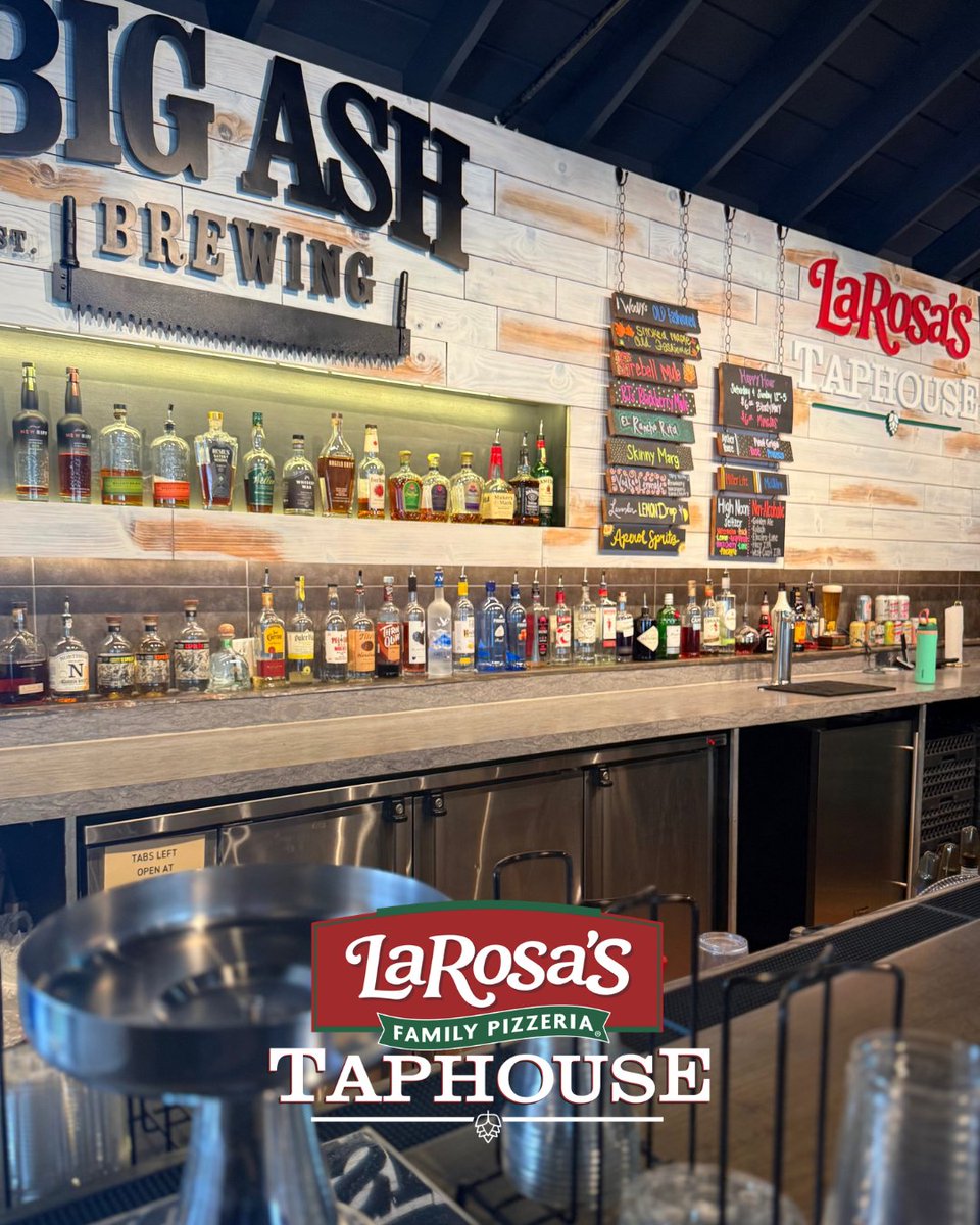 LaRosasPizza's tweet photo. LaRosa’s Mt. Washington Taphouse is now OPEN for delivery, pick up, and dine-in! ✂️🎀 Check it out at 5230 Beechmont Ave! It's the same menu you know and love alongside a wide selection of @BigAshBrewing craft beers, wine, and hard seltzers. Join us inside, outside, or on the dog-friendly patio to cheer on your favorite team 🏀, as well as for trivia and live music nights 🎶. We can't wait to serve you!