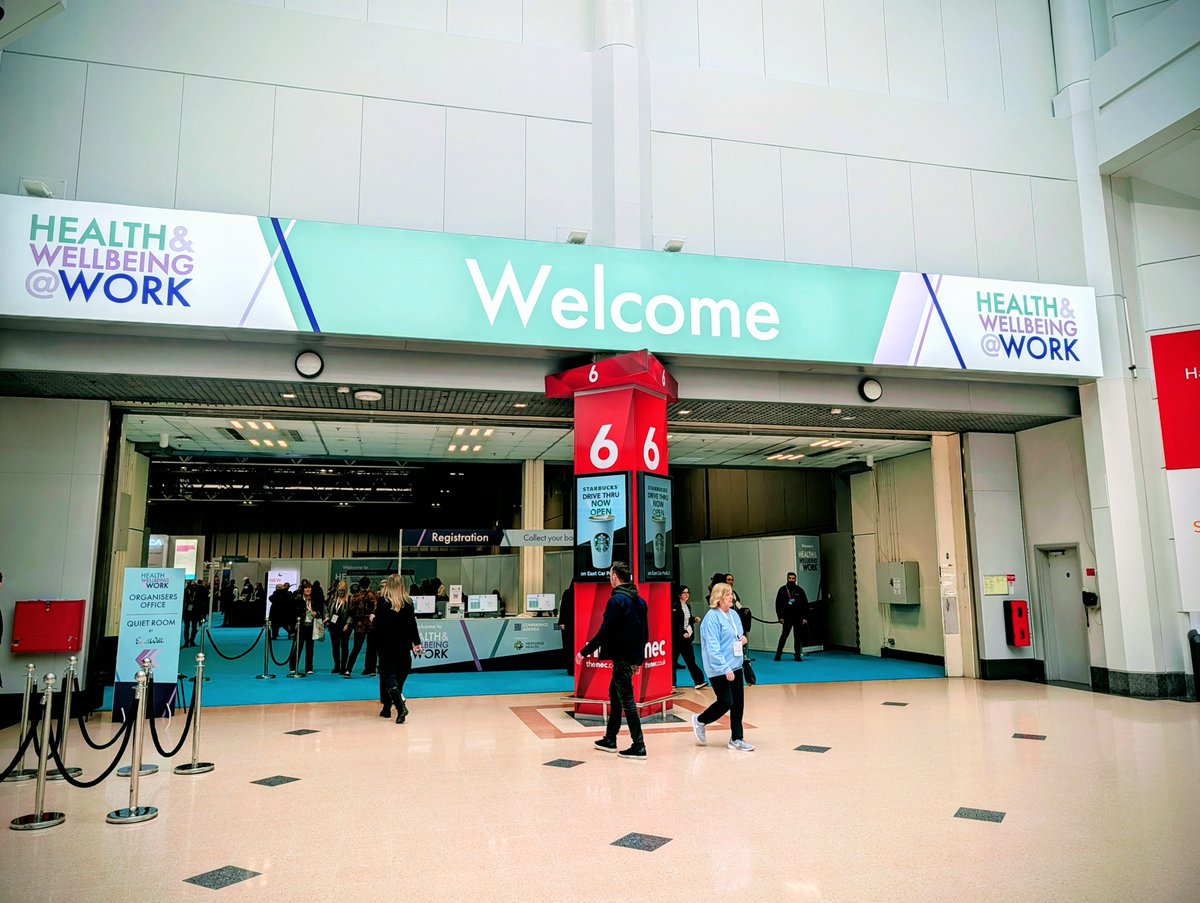 CorazonHealth's tweet photo. This week our team has stepped away from the desks and attended the annual @HWatWork conference at @thenec. 
📢 The key message from the conference: to achieve sustained, long-term success, an organisation must place employee health and #wellbeing at the heart of its strategy. https://t.co/1d7au3oEYp