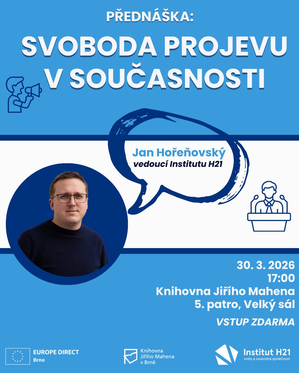 BrnoDirect's tweet photo. 🔵 Zveme vás na zajímavou přednášku ve spolupráci s Institutem H21. 

👇👇👇 https://t.co/RaIDjX9hDO