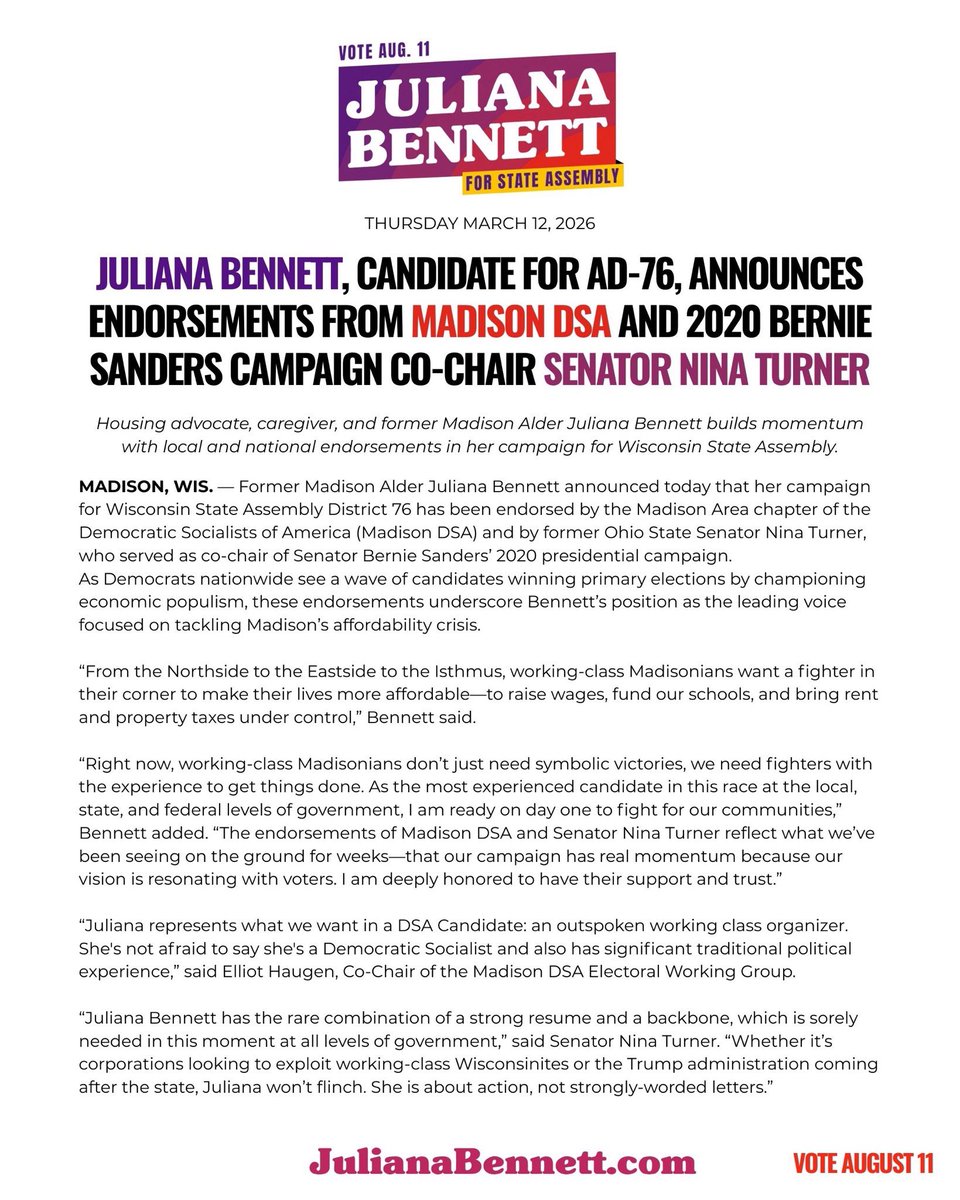 Juliana Bennett for the People tweet media