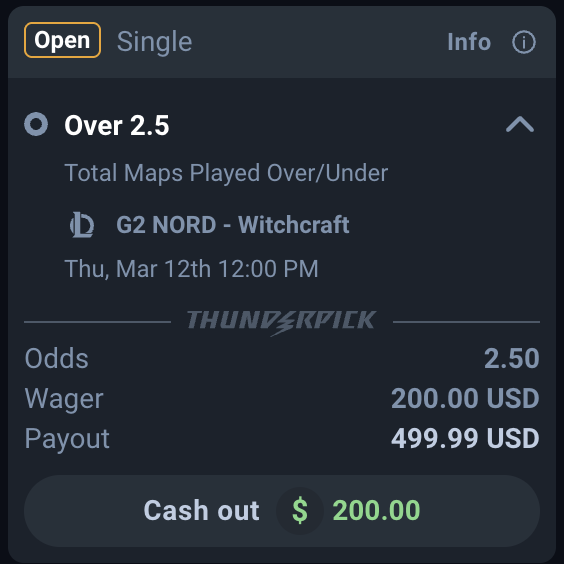 SrirachaDfs's tweet photo. Ran this on @thunderpickco 

Over 2.5 Maps Played for G2Nord vs WitchCraft 

I think G2Nord are just much better than the odds imply here, I think they steal a game for sure. 

Use Code Racha 👇
https://t.co/8vmpgNSCla https://t.co/qhfqymVZTM