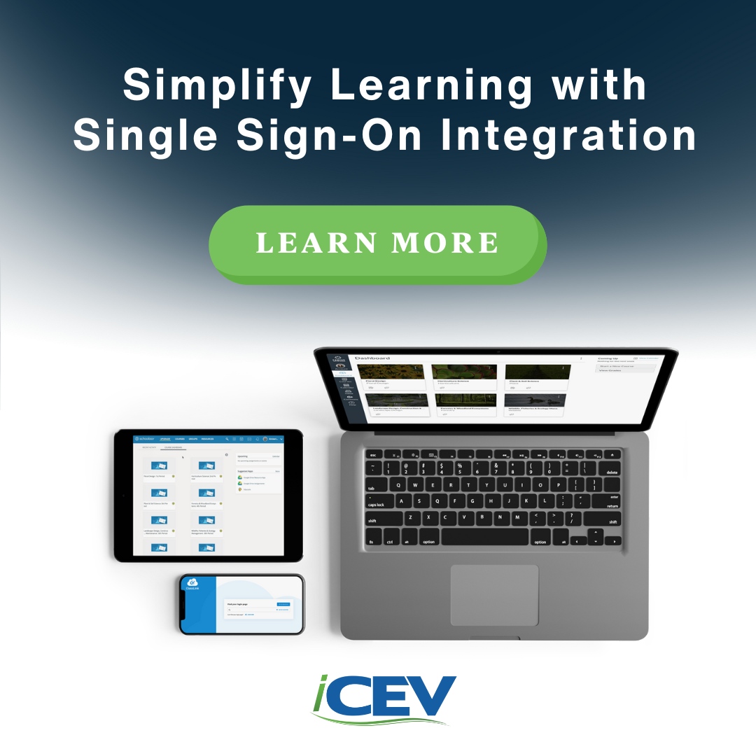iCEVonline's tweet photo. Managing your classroom just got a whole lot easier. 💻iCEV works with the tools you’re already using, like Google Classroom, Canvas, Schoology, Blackboard, Clever, ClassLink, and more. Learn more: https://t.co/yu72qi7Tfw
#TheWorldNeedsCTE #SingleSignOn #CareerTechEd https://t.co/RyGueOLvna