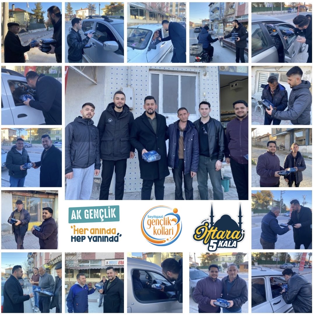 SeyitgaziAKGenc's tweet photo. 📢 𝗜̇𝗳𝘁𝗮𝗿𝗮 5️⃣ 𝗞𝗮𝗹𝗮 𝗘𝘁𝗸𝗶𝗻𝗹𝗶𝗴̆𝗶 🌙✨

Seyitgazi Gençlik Kolları olarak İftara 5 Kala etkinliğinde iftara yetişemeyen vatandaşlarımıza ikramlarda bulunduk. 🤝 https://t.co/BICFklLw9B