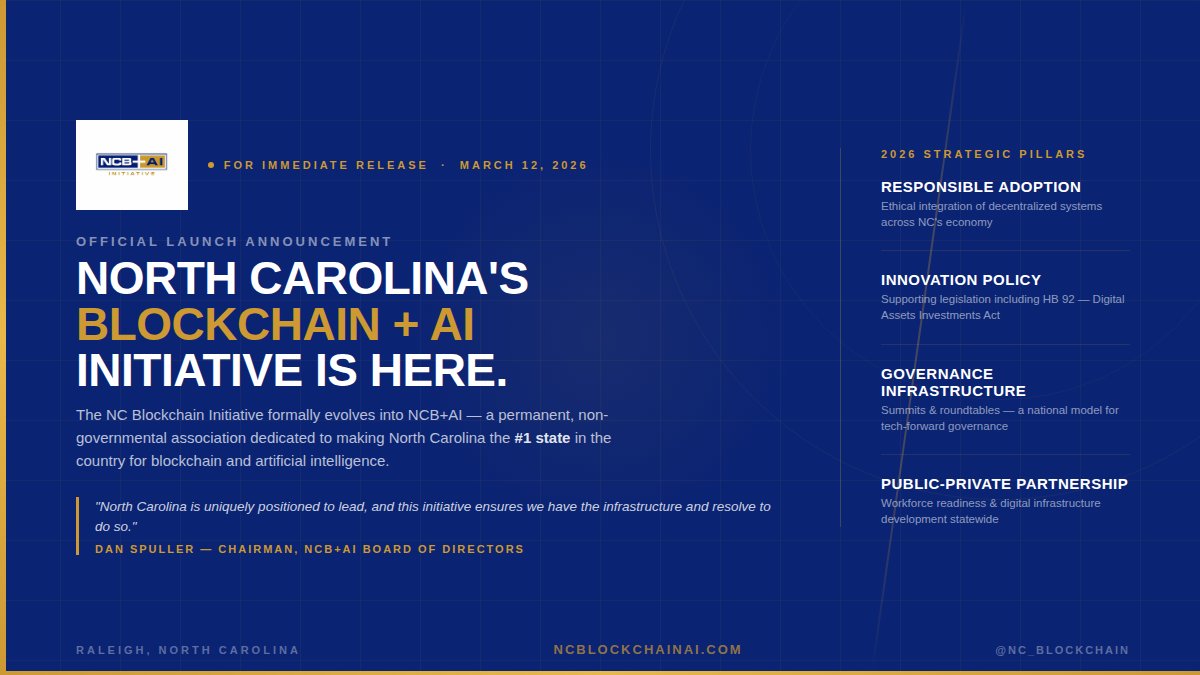North Carolina Blockchain + AI Initiative tweet media