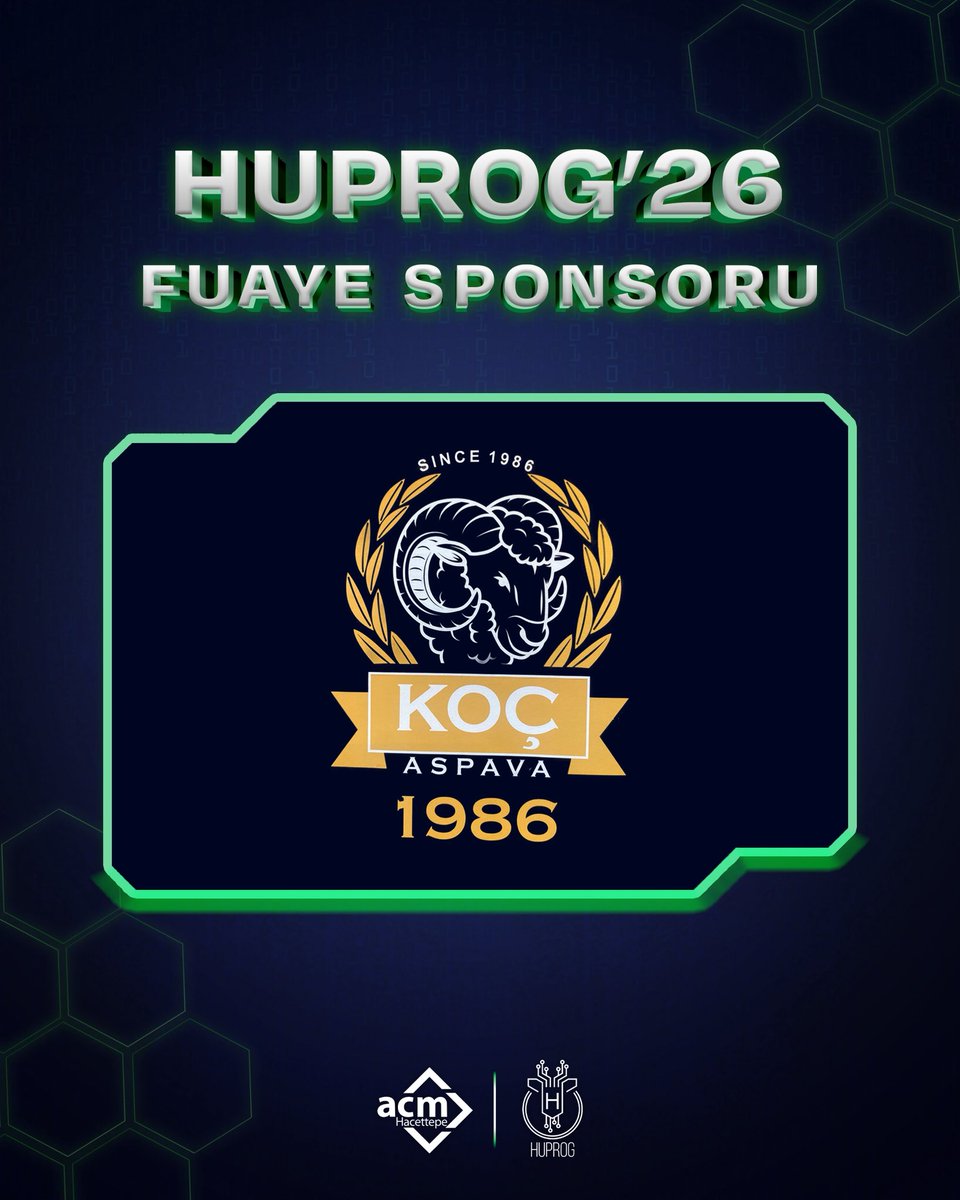 HUPROG_ACM's tweet photo. HUPROG'26 Fuaye Sponsorlarımız! ✨

Katkıları için çok teşekkür ederiz! 💜

#huprog #acmhacettepe #programlama #kodlama #hacettepe https://t.co/lJbxVoBue8
