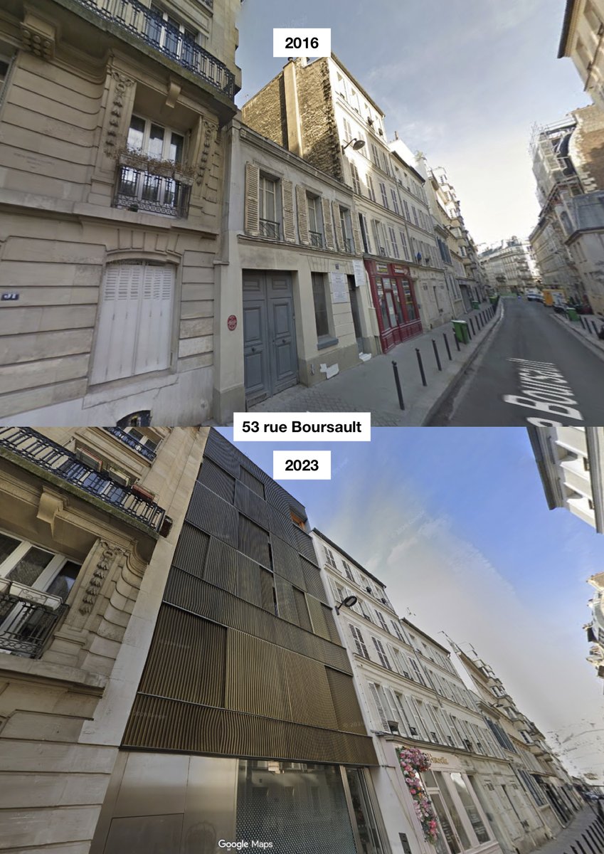 giorgio36000038's tweet photo. Densification du quartier des Batignolles, Paris 17ᵉ :

➡️2017, démolition totale de deux petits bâtiments érigés au XIXᵉ siècle. 

➡️2019, construction de 12 logements sociaux par l’Atelier d'architecture Ramdam au profit de la RIVP. https://t.co/0BFgbJ6IUX