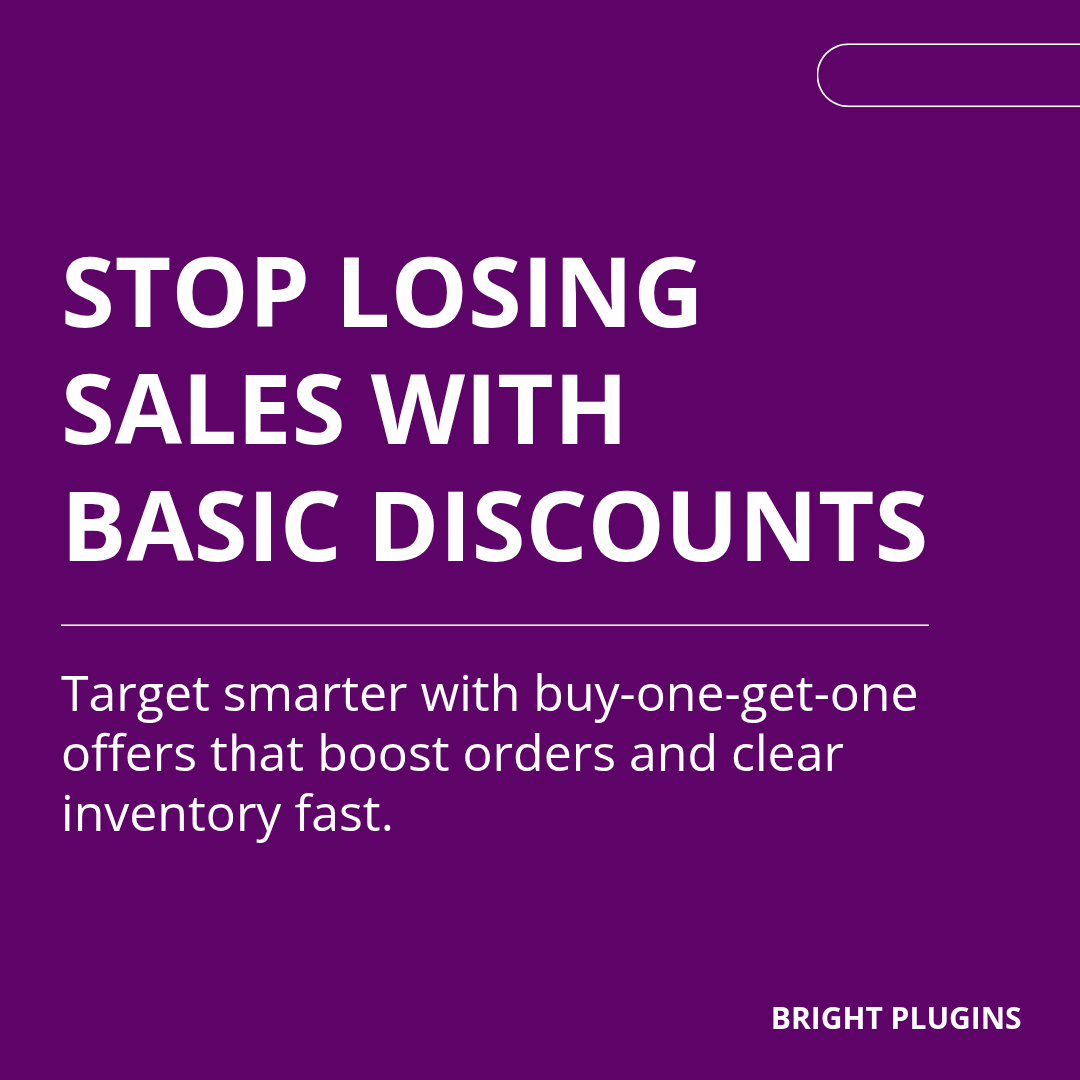BrightPlugins's tweet photo. Struggling to move inventory or boost AOV?

The BOGO Deal plugin for WooCommerce turns simple promos into high-impact sales strategies.

• Quantity-based discounts
• Flexible buy-one-get-one offers
• Custom rules for multiple deals
• Product targeting

https://t.co/aBkZfe3nBk https://t.co/FPVesVinxg