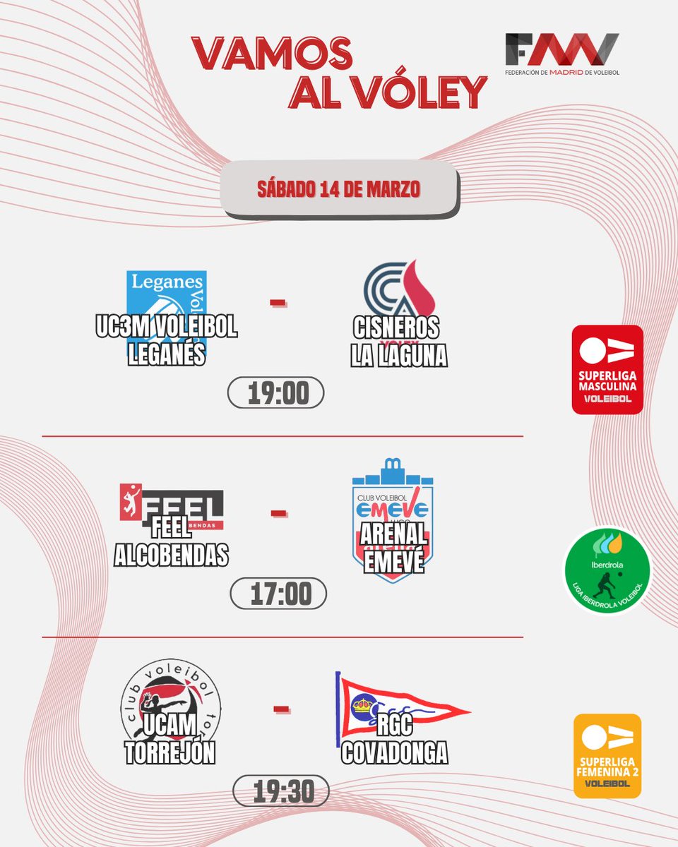 FMadridVB's tweet photo. Todo el voleibol de este fin de semana en la Comunidad de Madrid🤩🏐

¡Ve a animar a los equipos madrileños que juegan en casa!👏🏽

#vamosalvóley #queganeelvóley https://t.co/gCX9pAXlp7